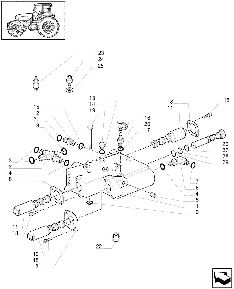 Схема запчастей Case IH MXM175 - (1.80.7/06[01]) - (VAR.146/1) SUPP. GEAR REDUCTION UNIT FOR FULL POWER SHIFT - PTO CLUTCH - C5497 (07) - HYDRAULIC SYSTEM