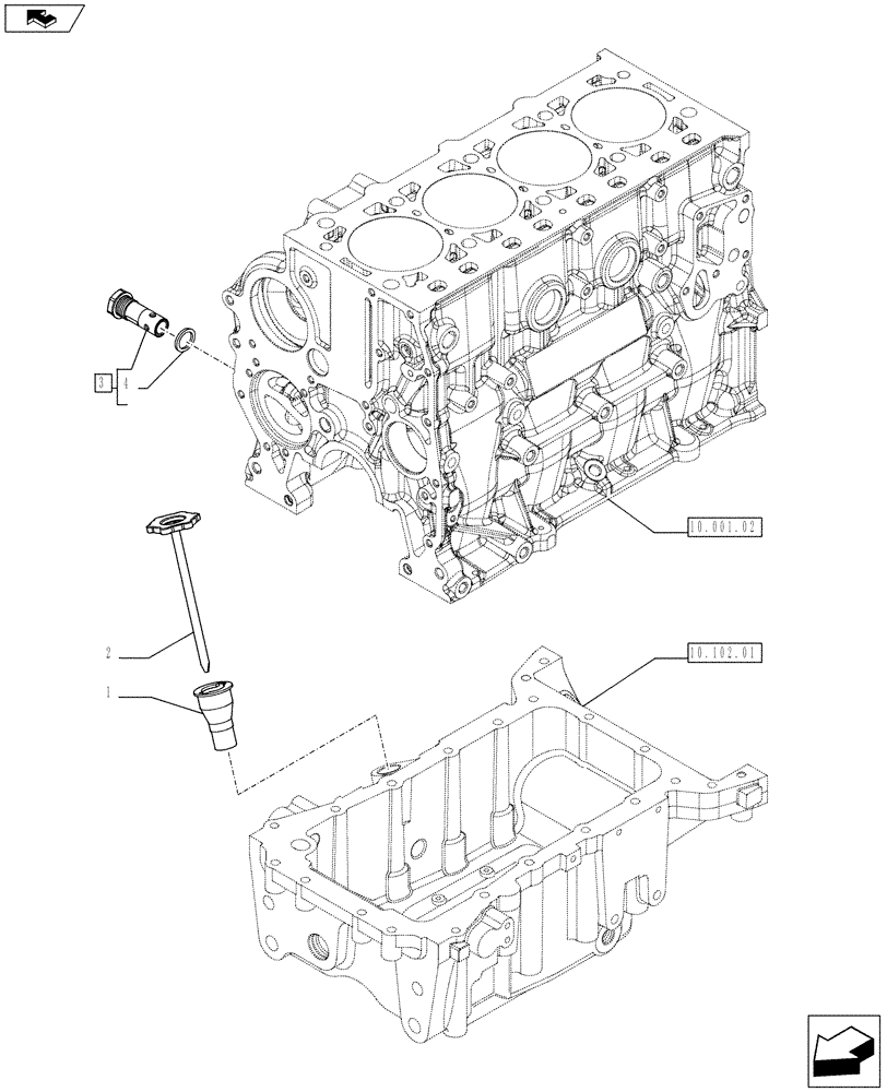 Схема запчастей Case IH FARMALL 65C - (10.304.02) - DIPSTICK & OIL FILL TUBE (10) - ENGINE