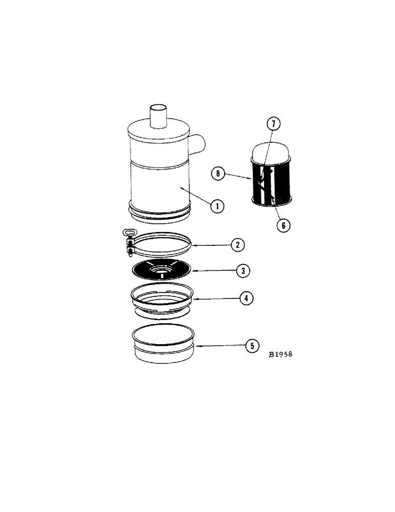 Схема запчастей Case IH 1010 - (316) - F86313 AIR CLEANER (10) - ENGINE