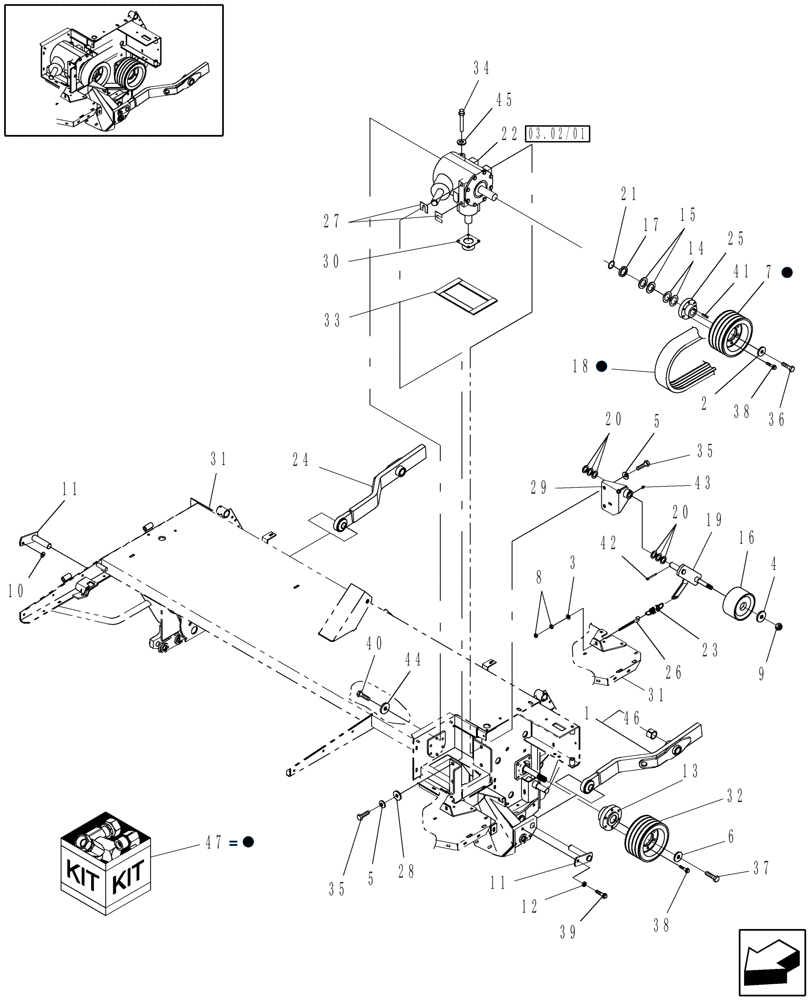 Схема запчастей Case IH DC92F - (15.03/03) - HEADER DRIVE (15) - CROP CONDITIONING