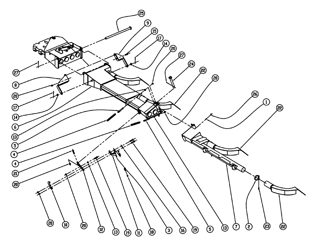 Схема запчастей Case IH 810 - (04-010) - BOOM GROUP, 3.0", 60, OUTER, LH Boom Group