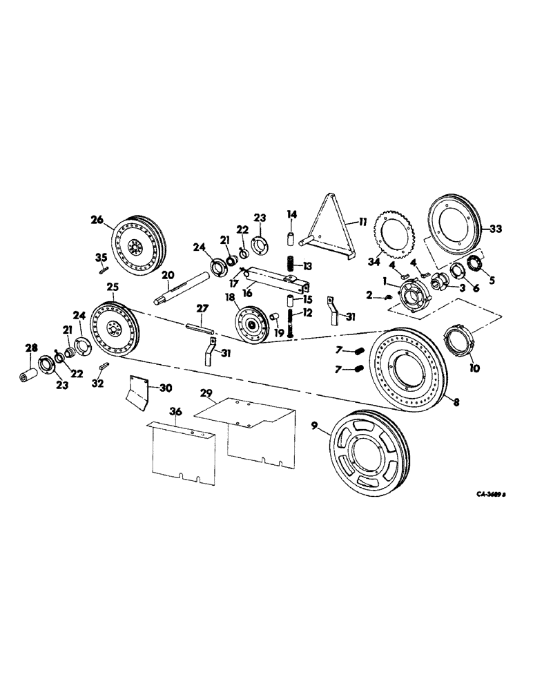 Схема запчастей Case IH 615 - (A-06) - FEEDERS AND RELATED PARTS, FEEDER JACKSHAFT DRIVE, 615 AND 715 COMBINES (60) - PRODUCT FEEDING