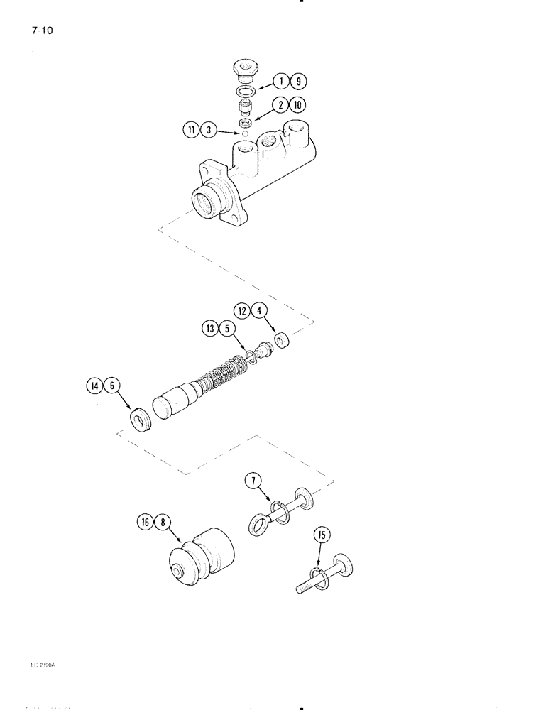 Схема запчастей Case IH 695 - (7-10) - BRAKE MASTER CYLINDER (07) - BRAKES