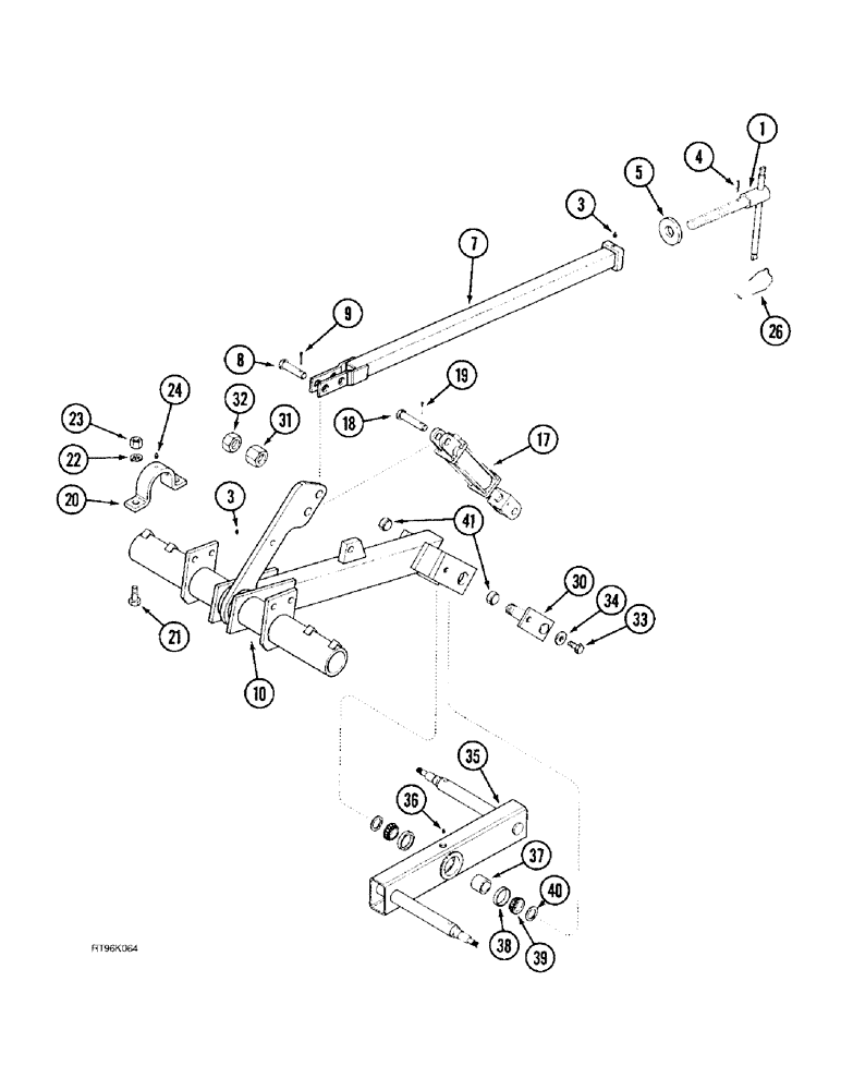 Схема запчастей Case IH 4300 - (9-026) - 9 FOOT WING FRAME, AXLES AND DEPTH CONTROL (09) - CHASSIS/ATTACHMENTS