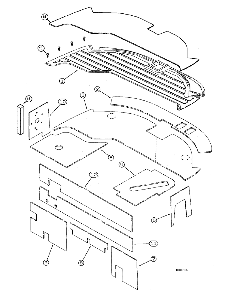 Схема запчастей Case IH 2144 - (9G-10) - CAB, INSULATION AND FLOORMAT (10) - CAB & AIR CONDITIONING