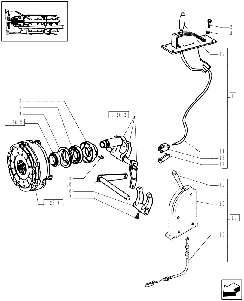 Схема запчастей Case IH JX90 - (1.26.5) - P.T.O CONTROL (03) - TRANSMISSION