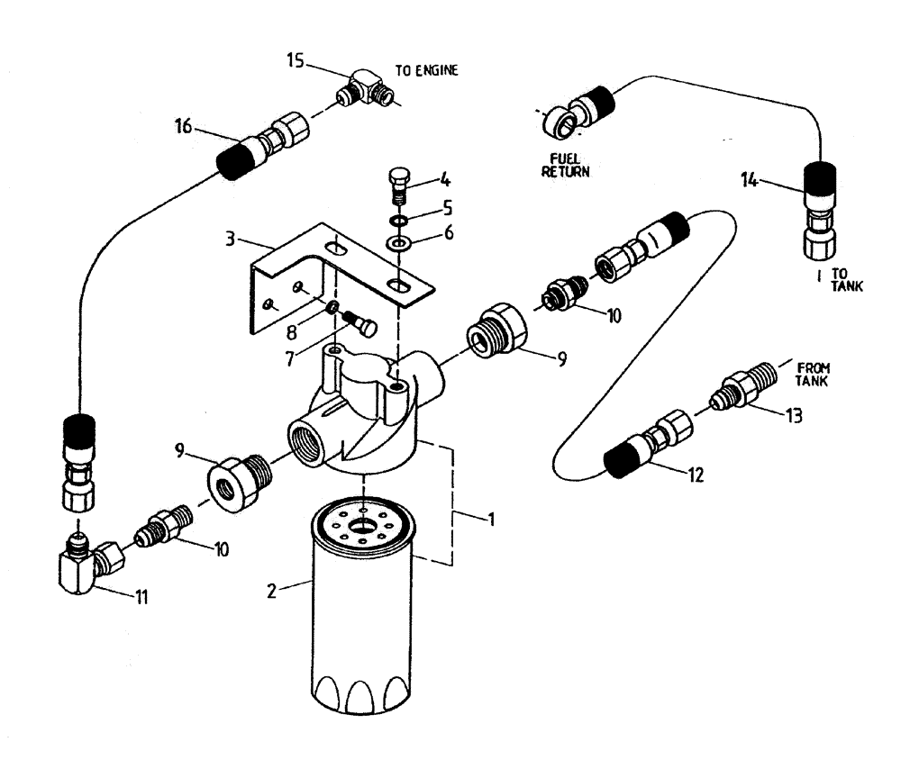 Схема запчастей Case IH 7700 - (C01-75) - WATER SEPARATOR AND FUEL LINES (6CT), UP TO AND INCLUDING #7907 Engine & Engine Attachments
