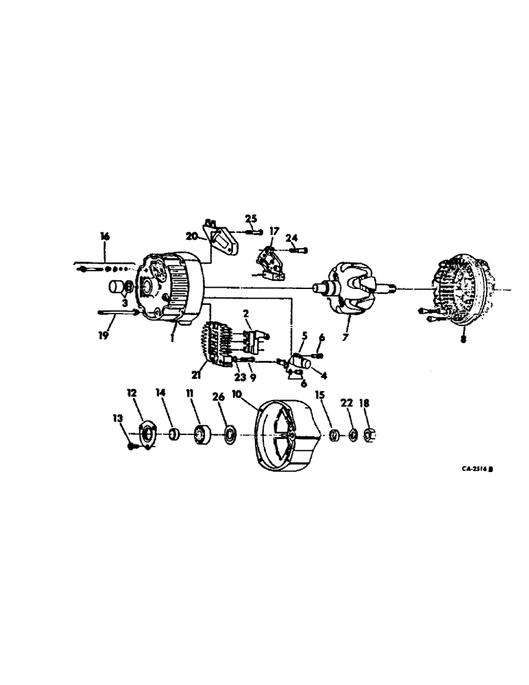 Схема запчастей Case IH 886 - (08-03) - ELECTRICAL, ALTERNATOR-GENERATOR, DELCO REMY, WITH INTEGRAL SOLID VOLTAGE REGULATOR (06) - ELECTRICAL