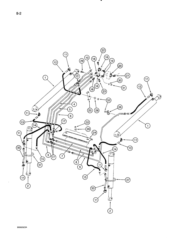 Схема запчастей Case IH 710 - (8-02) - HYDRAULIC TUBES AND HOSES (08) - HYDRAULICS