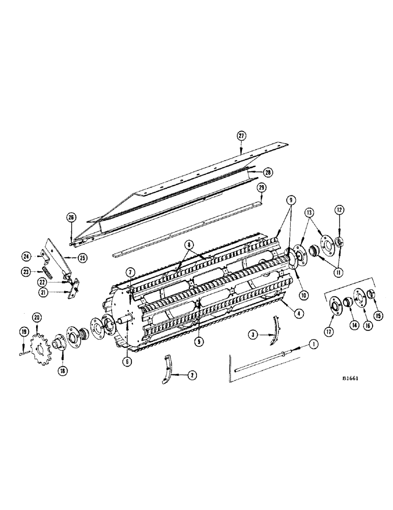Схема запчастей Case IH 960 - (086) - RUB BAR CYLINDER (66) - THRESHING