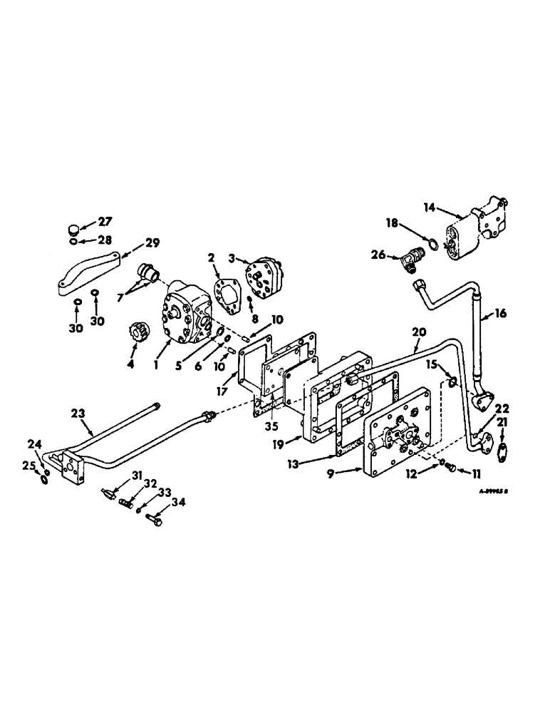 Схема запчастей Case IH 544 - (F-08) - HYDRAULICS SYSTEM, HYDRAULIC POWER SUPPLY, INTERNATIONAL HYDROSTATIC DRIVE TRACTORS (07) - HYDRAULIC SYSTEM