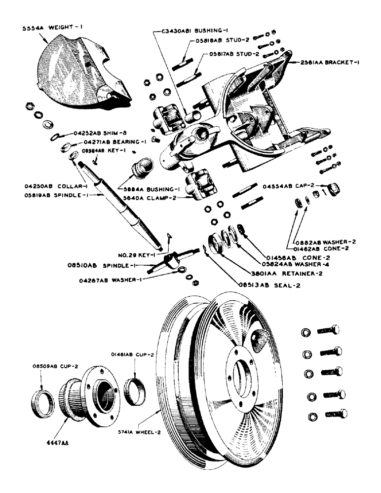 Схема запчастей Case IH SC-SERIES - (078) - DUAL FRONT WHEEL AND SPINDLE, FOR SC TRACTOR (06) - POWER TRAIN