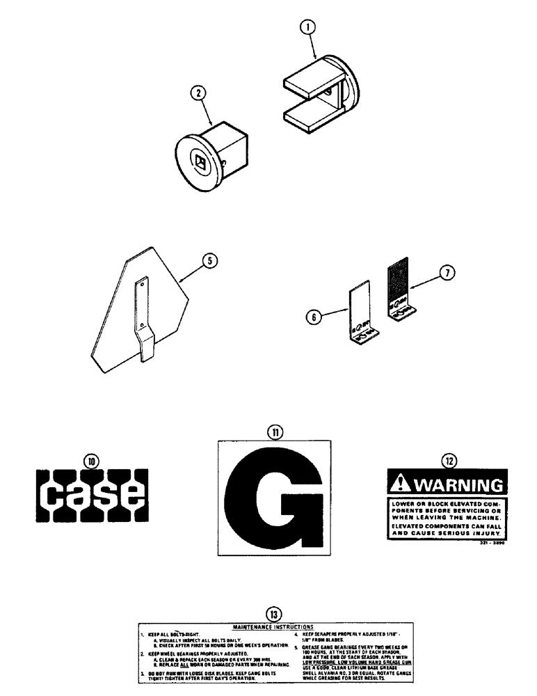 Схема запчастей Case IH G-SERIES - (48) - GANG LOCKS G109, G110 AND G119 