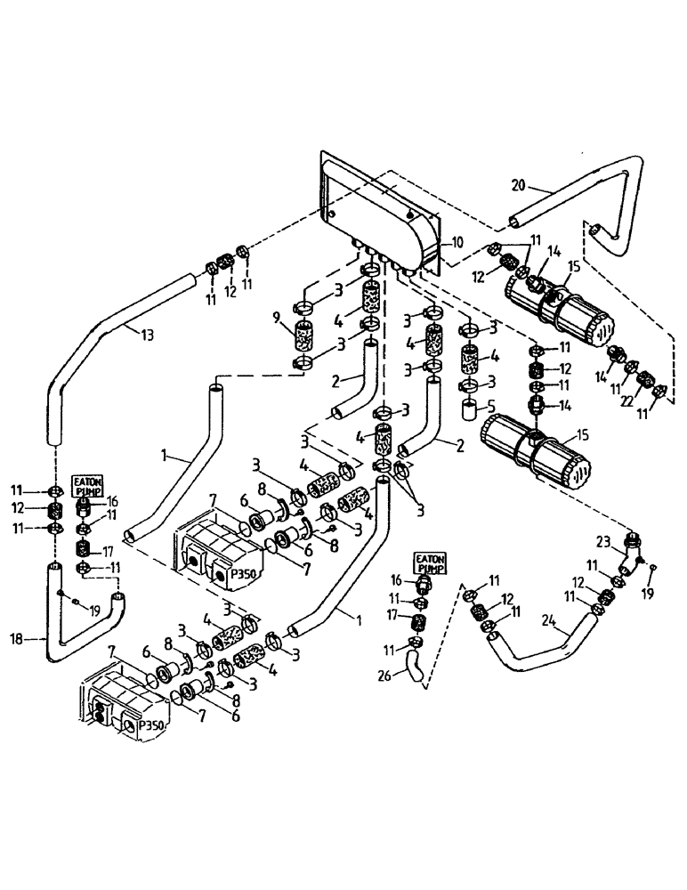 Схема запчастей Case IH 7000 - (B05-30) - HYDRAULIC SUCTION LINES, 108 PRIMARY VARIABLE EXTRACTOR Hydraulic Components & Circuits