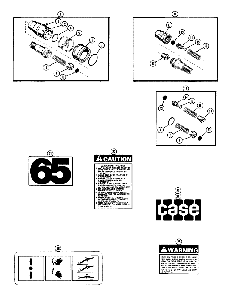 Схема запчастей Case IH 65 - (70) - HYDRAULIC QUICK COUPLER, DECALS (35) - HYDRAULIC SYSTEMS