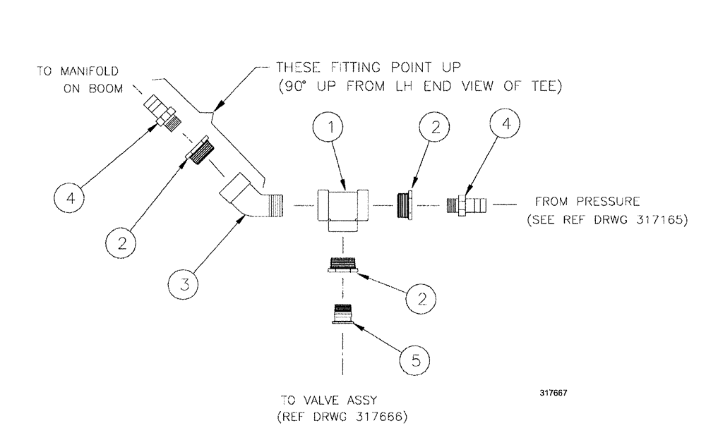 Схема запчастей Case IH SPX3200 - (09-033) - BY-PASS TEE ASSEMBLY (SPHER. TANK) (78) - SPRAYING