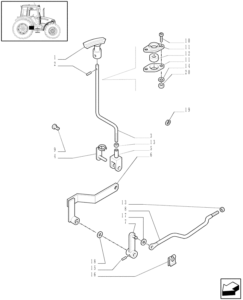 Схема запчастей Case IH JX90 - (1.33.2/01) - (VAR.113-115) 20X12 TRANSMISSION WITH SYNCHRO SHUTTLE AND CREEPER - IDLER CONTROLS (04) - FRONT AXLE & STEERING