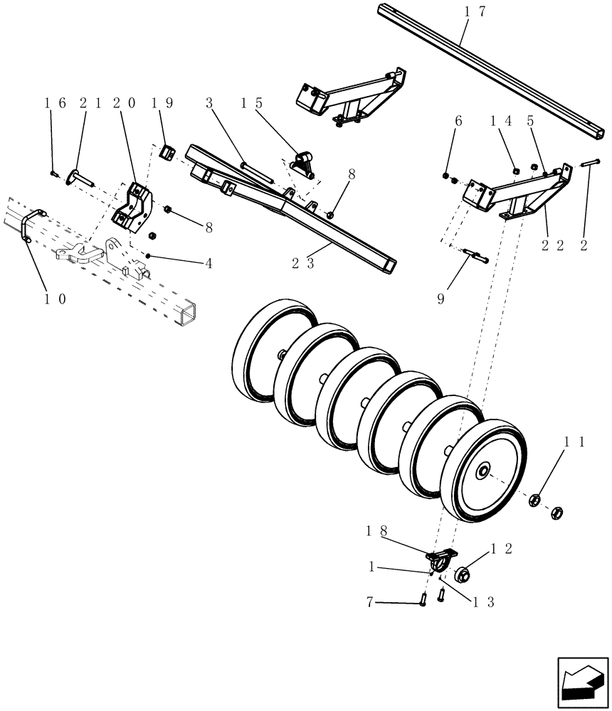 Схема запчастей Case IH 400 - (75.200.17) - GANG FRAME ASSEMBLY (75) - SOIL PREPARATION