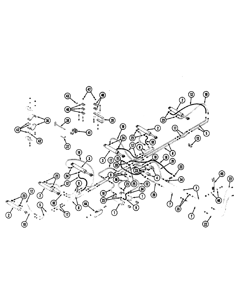 Схема запчастей Case IH 8100 - (8-12) - DEPTH CONTROL HYDRAULICS, 43 THRU 47 AND 49 THRU 59 FOOT (08) - HYDRAULICS