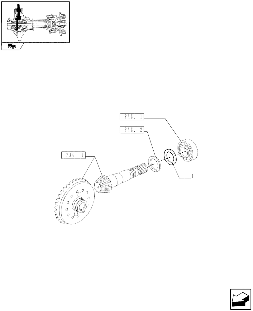 Схема запчастей Case IH PUMA 125 - (1.40. 9/06[03]) - (CL.3) SUSPENDED FRONT AXLE WITH HYDR. DIFF. LOCK, ST. SENSOR AND BRAKES - ADJUSTING SHIMS (VAR.330427) (04) - FRONT AXLE & STEERING
