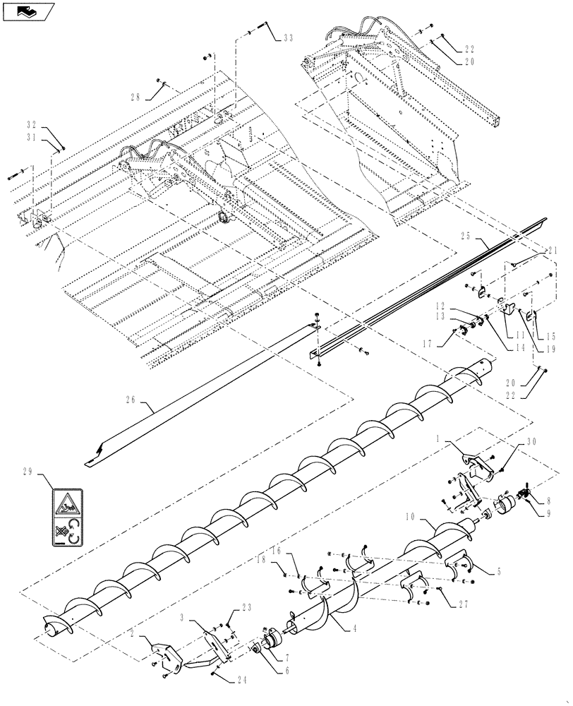 Схема запчастей Case IH 3162 - (88.058.03[02]) - DIA KIT, AUGER, UPPER CROSS (88) - ACCESSORIES
