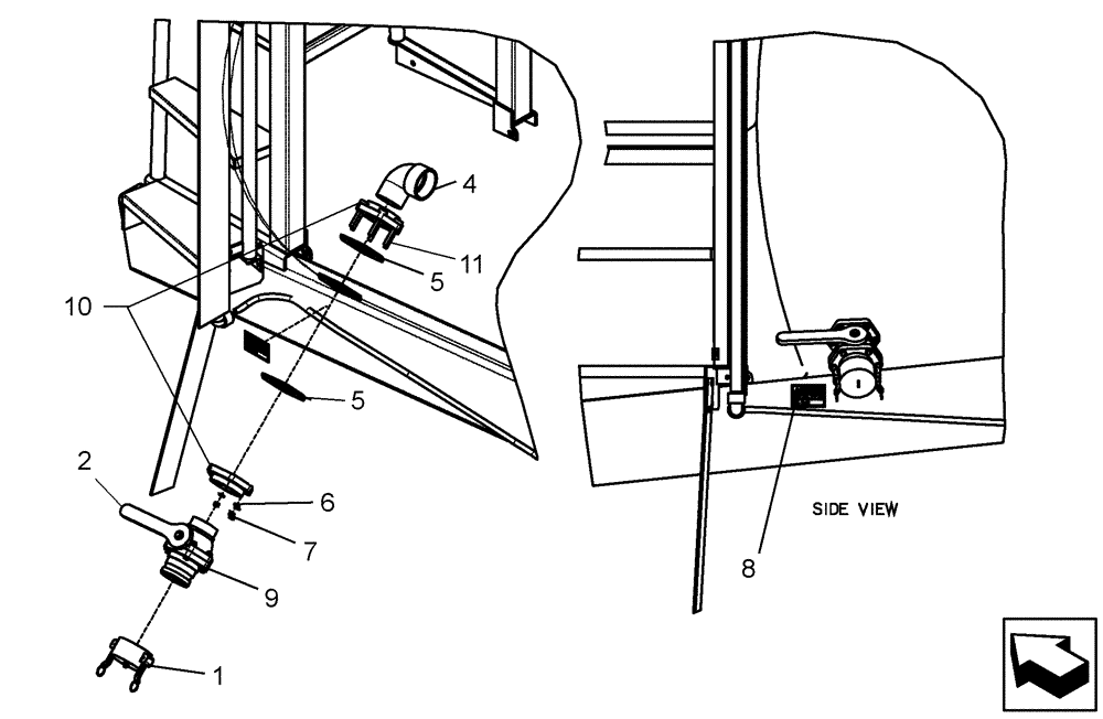 Схема запчастей Case IH 160 - (88.100.05) - OPTION - THREE INCH BOTTOM FILL (88) - ACCESSORIES