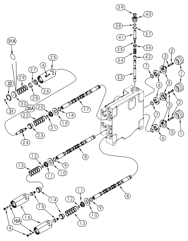 Схема запчастей Case IH 75XT - (08-16) - VALVE, CONTROL - SPOOLS AND DETENTS (08) - HYDRAULICS