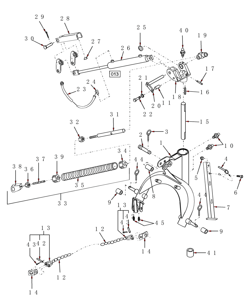 Схема запчастей Case IH MDX71 - (010[1]) - FRAME, MAIN, MDX71 (58) - ATTACHMENTS/HEADERS