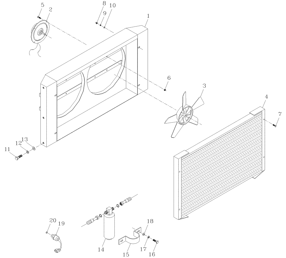 Схема запчастей Case IH 7700 - (A12[02]) - AIR CONDITIONER CONDENSER Mainframe & Functioning Components