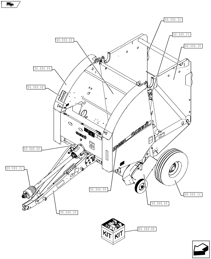 Схема запчастей Case IH RB455A - (00.000.10) - BALER PICTORIAL INDEX (00) - GENERAL & PICTORIAL INDEX