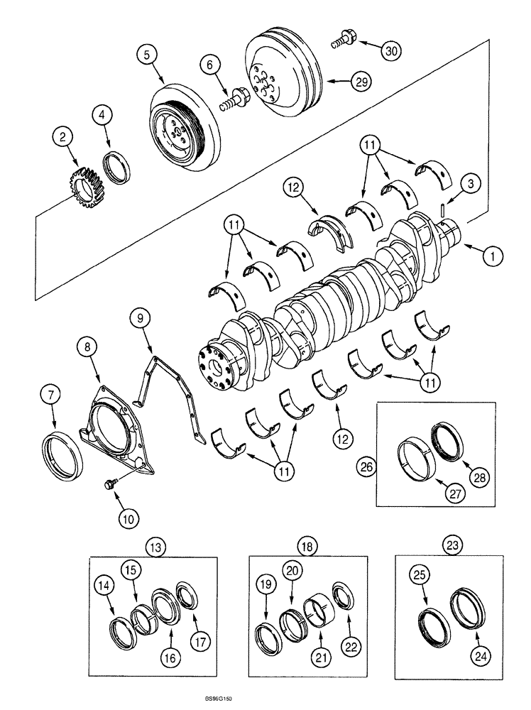 Схема запчастей Case IH SPX3185 - (03-040) - ENGINE - CRANKSHAFT (01) - ENGINE