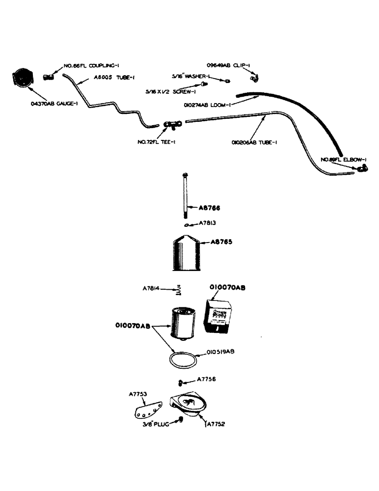 Схема запчастей Case IH 600-SERIES - (012) - POWRCEL DIESEL ENGINE, LUBRICATING OIL PRESSURE GAUGE (02) - ENGINE