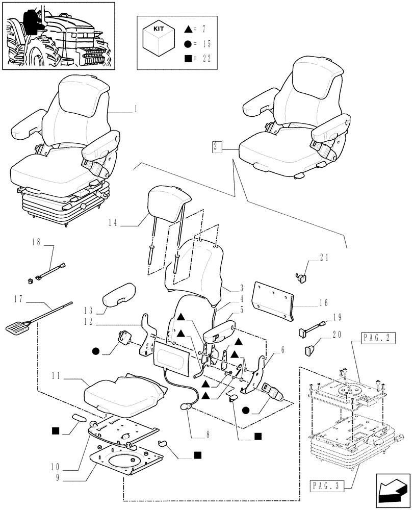 Схема запчастей Case IH MXM190 - (1.93.3/ B[01]) - DELUXE AIR SEAT WITH REELING SEAT BELT - BREAKDOWN (10) - OPERATORS PLATFORM/CAB