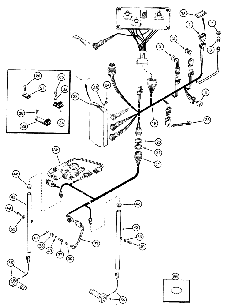 Схема запчастей Case IH 7210 - (4-018) - HITCH CONTROL HARNESS (04) - ELECTRICAL SYSTEMS