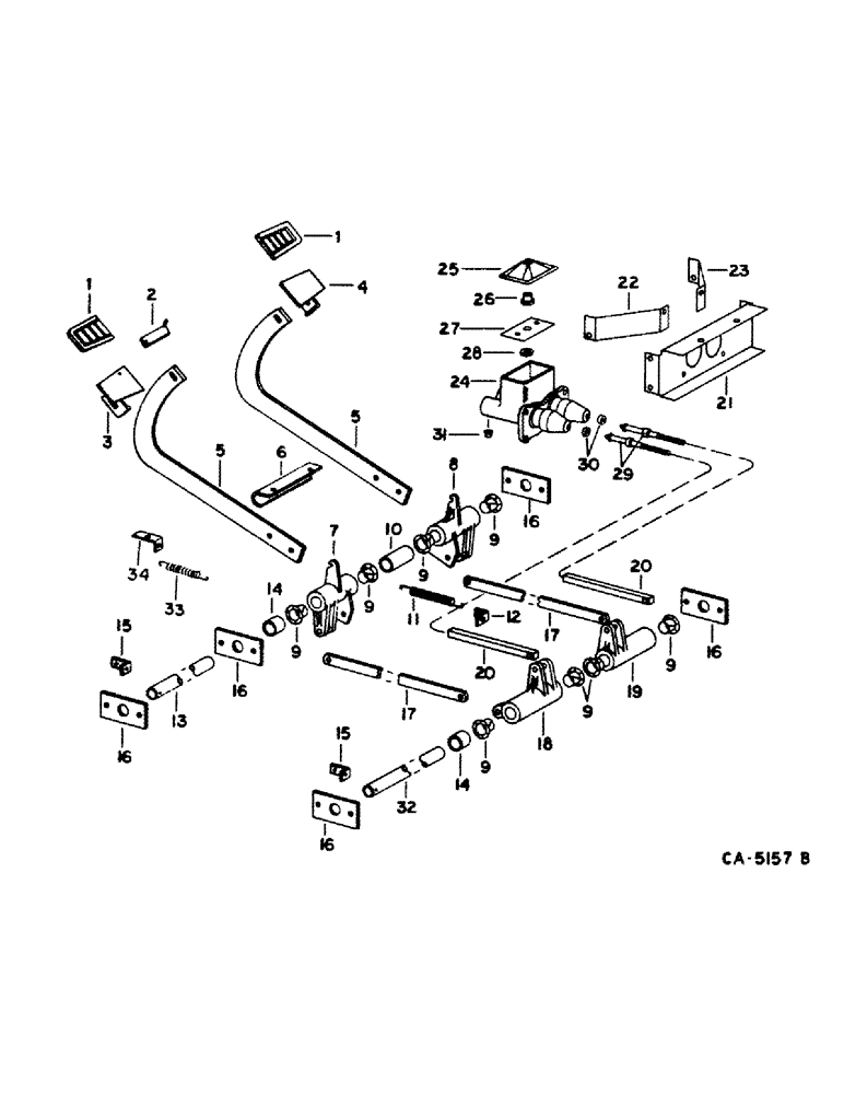 Схема запчастей Case IH 1420 - (04-02) - BRAKE, MASTER BRAKE CONTROL, S/N 2980 AND BELOW (5.1) - BRAKES