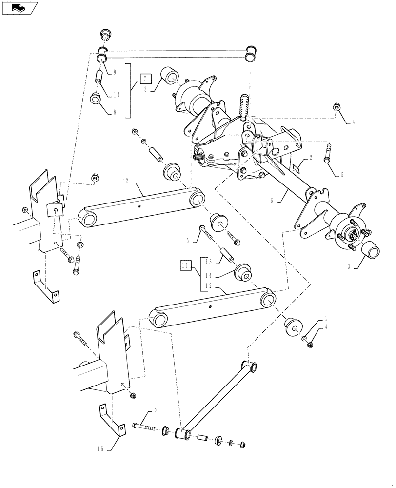 Схема запчастей Case IH SCOUT XL - (27.100.010[02]) - REAR SUSPENSION - 4-LINK, MODEL YEAR 2012 (27) - REAR AXLE SYSTEM