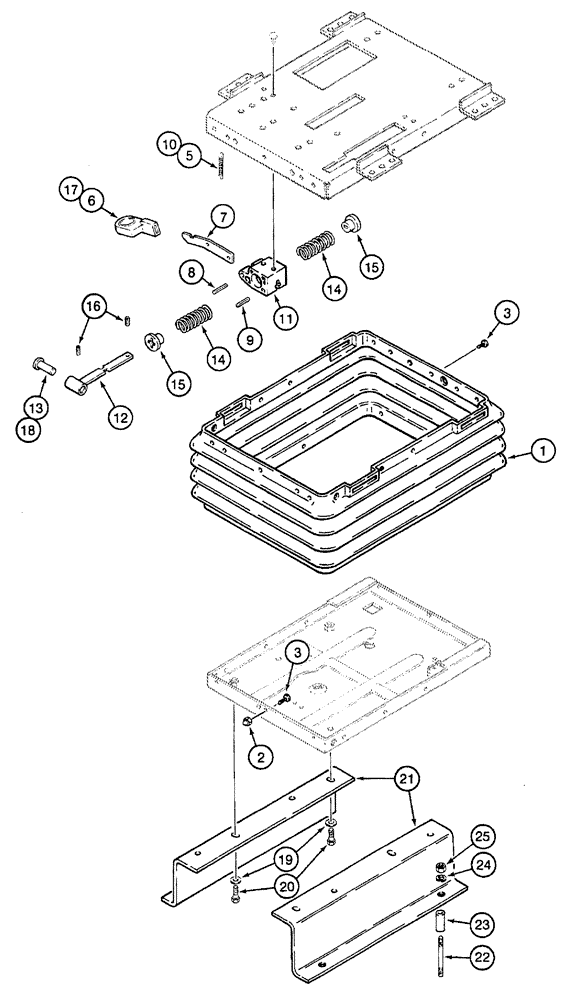 Схема запчастей Case IH 7250 - (9-062) - STANDARD AIR SUSPENSION SEAT, BOOT AND MOUNTS, PRIOR TO TRACTOR PIN JJA0061559 (09) - CHASSIS/ATTACHMENTS