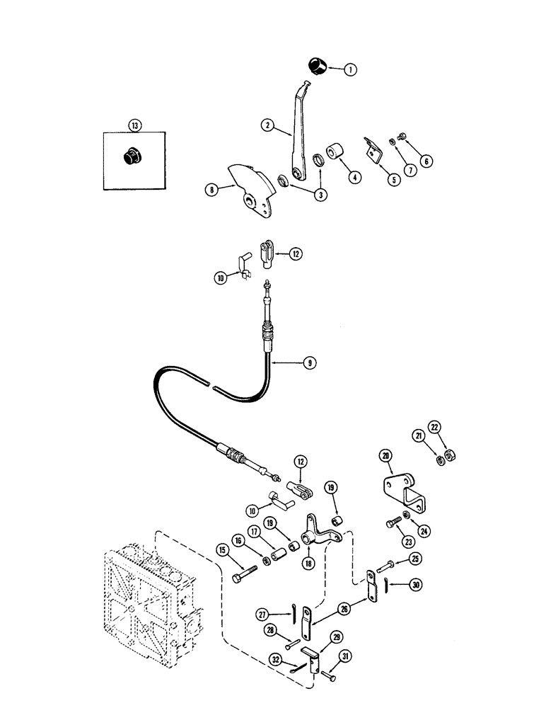 Схема запчастей Case IH 2590 - (6-174) - RANGE SHIFT LINKAGE (06) - POWER TRAIN