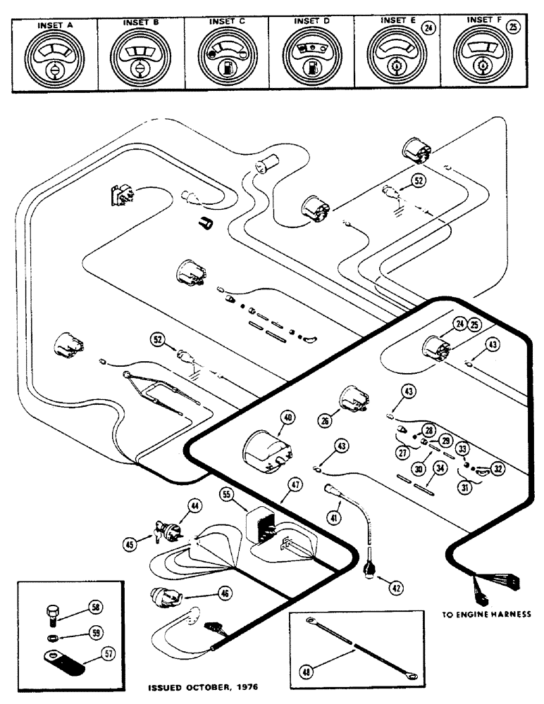Схема запчастей Case IH 1175 - (051A) - INSTRUMENTS AND WIRING (04) - ELECTRICAL SYSTEMS