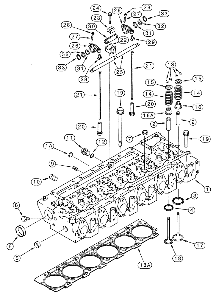 Схема запчастей Case IH 7230 - (2-076) - CYLINDER HEAD AND VALVE MECHANISM, 6T-830 AND 6TA-830 EMISSIONS CERT ENG, PIN JJA0064978 AND AFTER (02) - ENGINE