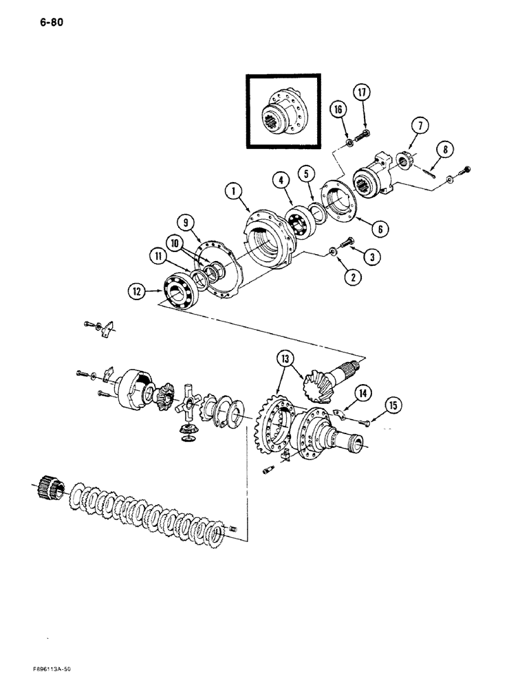 Схема запчастей Case IH 9270 - (6-80) - AXLE ASSEMBLY, DIFFERENTIAL, K598.85/95 SERIES (06) - POWER TRAIN
