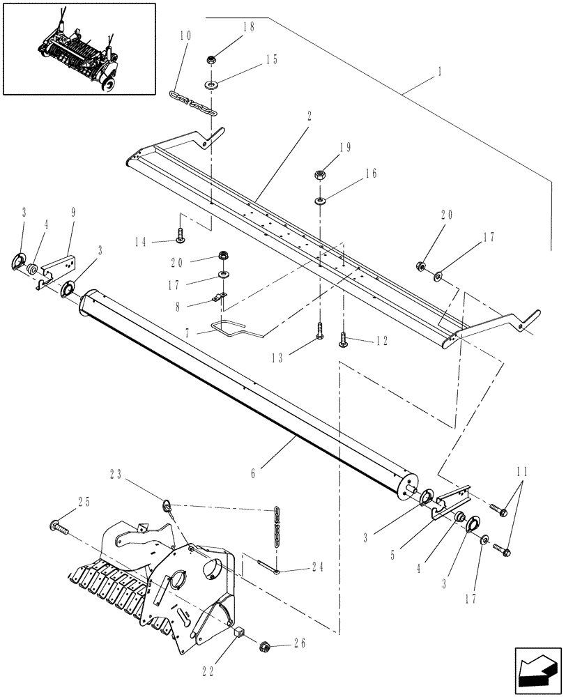 Схема запчастей Case IH RBX453 - (18.72) - 2M WIDE PICKUP, ROLLER WINDGUARD KIT, NORTH AMERICA, (WINDGUARD PLATE & ROLLER) (18) - ACCESSORIES