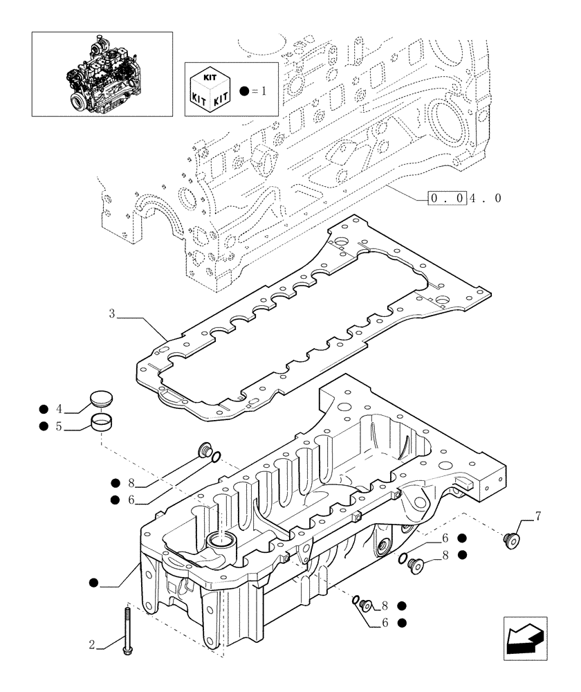 Схема запчастей Case IH PUMA 195 - (0.04.2) - ENGINE OIL SUMP (01) - ENGINE