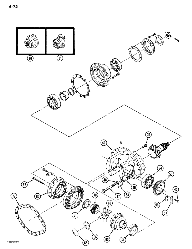 Схема запчастей Case IH 9270 - (6-72) - DIFFERENTIAL ASSEMBLY, NO SLIP DIFFERENTIAL, STEERABLE AND RIGID PLANETARY AXLES (CONTD) (06) - POWER TRAIN