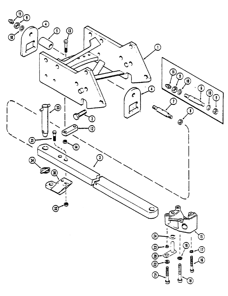 Схема запчастей Case IH 1175 - (192) - DRAWBAR, WITH HITCH (09) - CHASSIS