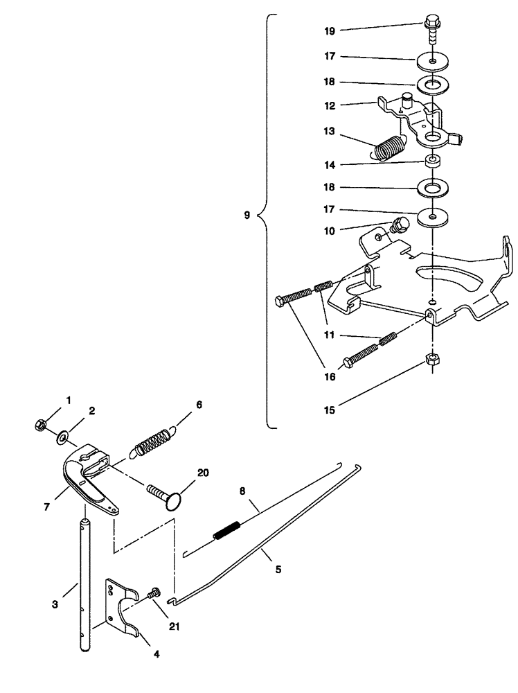 Схема запчастей Case IH SCOUT XL - (10.220.03[01]) - GOVERNOR ARM AND SPRINGS - GASOLINE ENGINE (10) - ENGINE