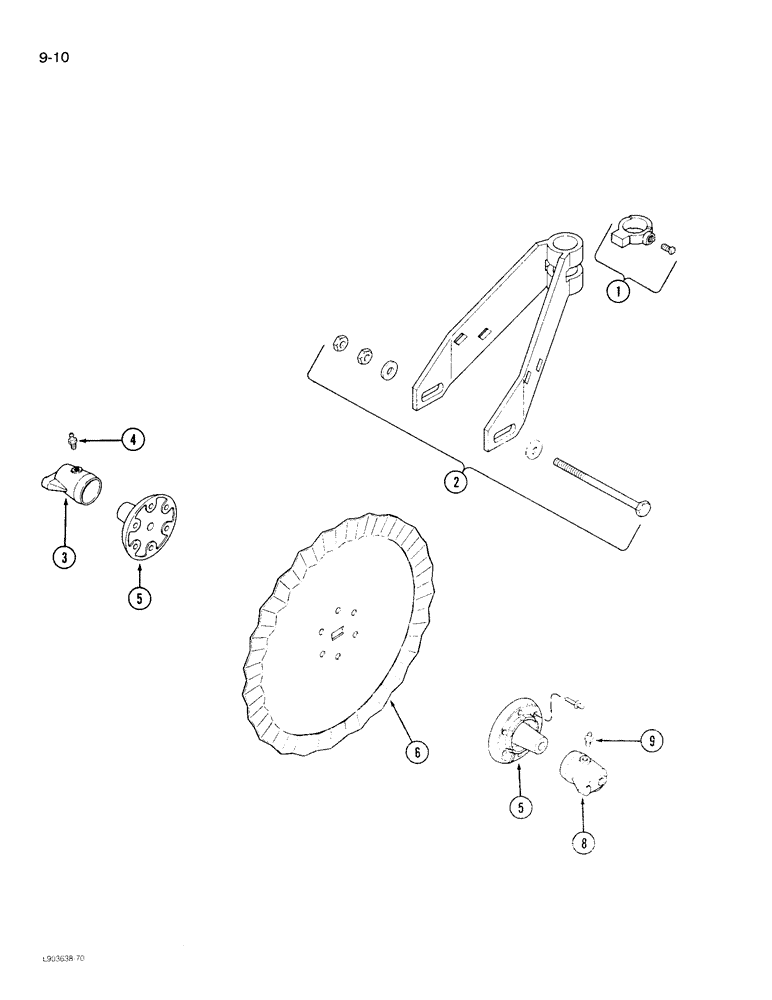 Схема запчастей Case IH 770 - (9-10) - ROLLING COLTER, YOKE TYPE 