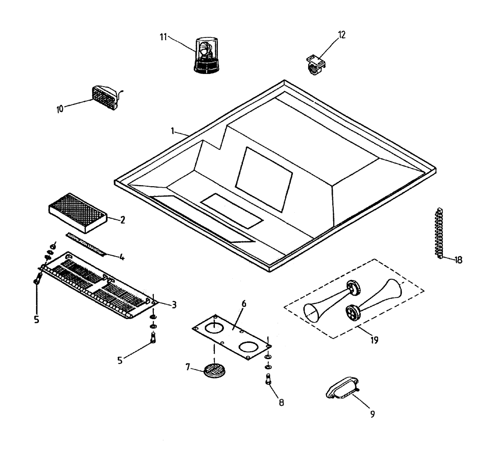 Схема запчастей Case IH 7700 - (A05-05A) - CABIN LINER AND FILTER, SERIAL #7908 AND ONWARDS Mainframe & Functioning Components