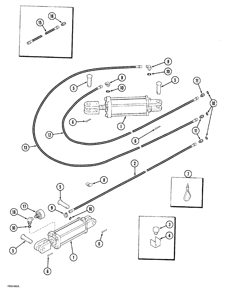 Схема запчастей Case IH 7500 - (08-01) - HYDRAULIC SYSTEM, IN THE FURROW PLOWS WITH HYDRAULIC WIDTH ADJUSTMENT, PRIOR TO P.I.N. JAG0303580 (08) - HYDRAULICS