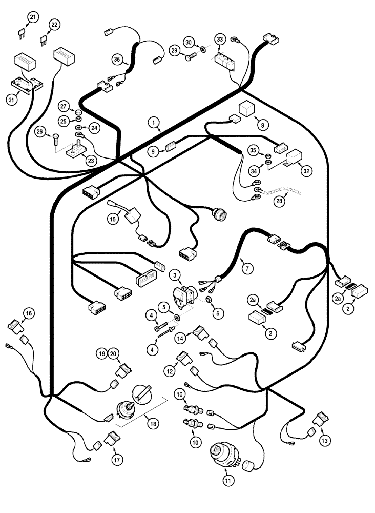 Схема запчастей Case IH MX120 - (04-04) - HARNESS INSTRUMENT PANEL (04) - ELECTRICAL SYSTEMS